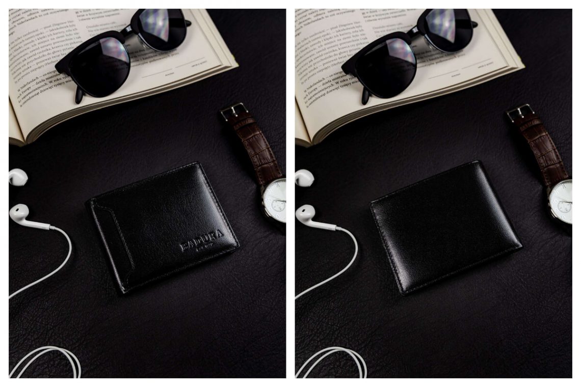 Skórzany portfel męski w kolorze czarnym