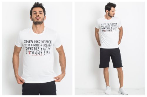 bawełniany biały t-shirt męski na lato ze sklepu eButik.pl