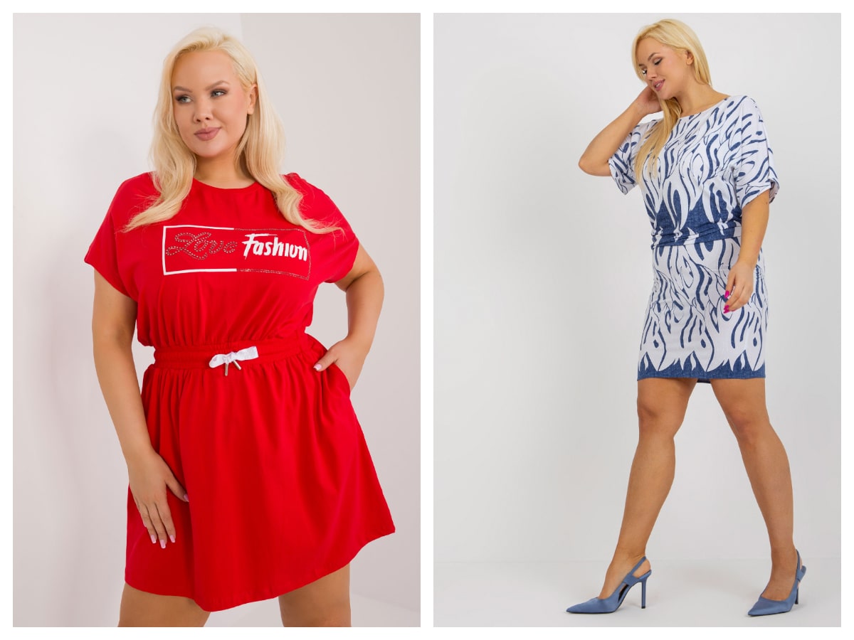 Sukienka plus size z modną aplikacją